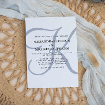 Monograma Vertical Moderno | Casamento Azul