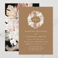 Monograma Wreath Pampas Grass Floral Tropical