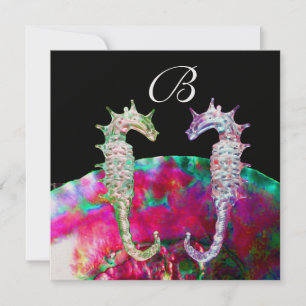 Convite MONOGRAMAS DE CASAMENTO DOS MARES, cor-de-rosa, pr