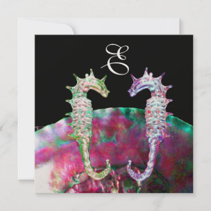 Convite MONOGRAMAS DE CASAMENTO DOS MARES, cor-de-rosa, pr