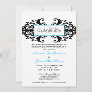 Convite Monogramas de Casamento tema damasco Ornamental