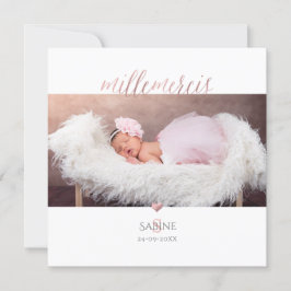 Convite Monogramme de tijolage en D'or Rosa Remercition