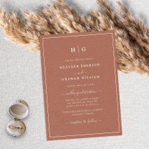 Monogrammed Terracotta Wedding