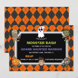 Convite Monster Bash Halloween