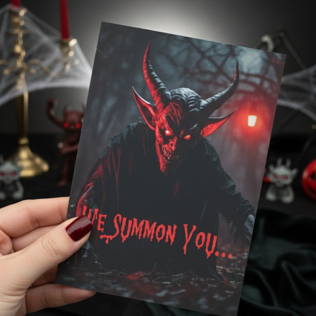 Convite Monster Bash Red Eyed Crawling Diabo Halloween (Criador carregado)