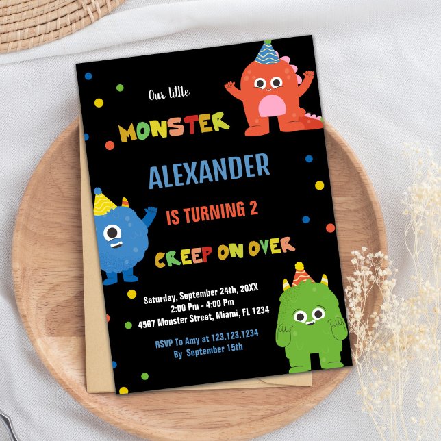 Convite Monster Birthday Invances (Monster Birthday Invitations Colour Ballons)