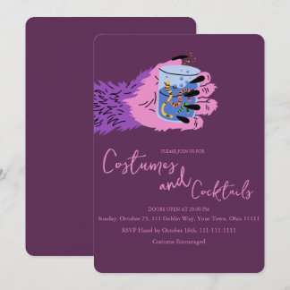 Convite Monster Hand Worm Coquetéis e Fantasias Halloween