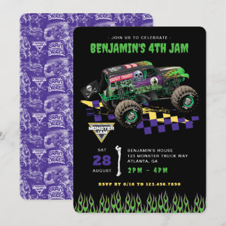 Convite Monster Jam - Grave Digger Birthday