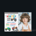 Convite Monster Truck Bash Colorful Grooved Kids Aniversár<br><div class="desc">BOOM,  SMASH,  CRASH É UM CAMINHÃO DE MONSTRO! CAMINHÕES VERMELHOS E BRANCOS COLORIDOS COM PADRÃO RETRO DE ESTILO BRANCO NEGRO E BRANCO ESTABILIZADOS PARA CRIANÇAS DE ANIVERSÁRIO</div>