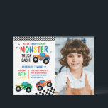 Convite Monster Truck Bash Colorful Grooved Kids Aniversár<br><div class="desc">BOOM,  SMASH,  CRASH É UM CAMINHÃO DE MONSTRO! CAMINHÕES VERMELHOS E BRANCOS COLORIDOS COM PADRÃO RETRO DE ESTILO BRANCO NEGRO E BRANCO ESTABILIZADOS PARA CRIANÇAS DE ANIVERSÁRIO</div>