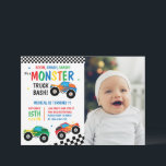 Convite Monster Truck Bash Colorful Grooved Kids Aniversár<br><div class="desc">BOOM,  SMASH,  CRASH É UM CAMINHÃO DE MONSTRO! CAMINHÕES VERMELHOS E BRANCOS COLORIDOS COM PADRÃO RETRO DE ESTILO BRANCO NEGRO E BRANCO ESTABILIZADOS PARA CRIANÇAS DE ANIVERSÁRIO</div>
