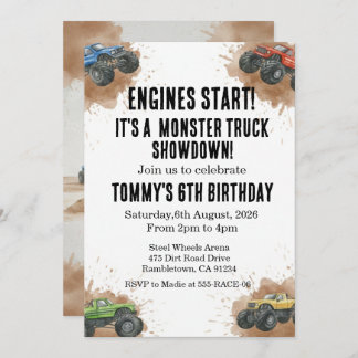 Convite Monster Truck Birthday Invitation
