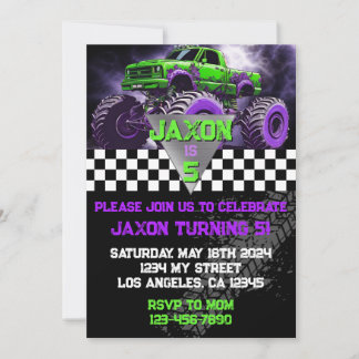Convite Monster Truck Birthday Invitation