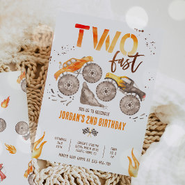 Convite Monster Truck Boy Dois Festa Rápida de segundo ani