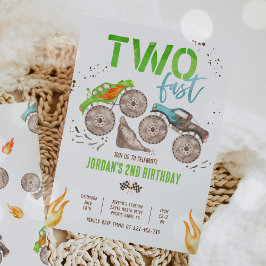 Convite Monster Truck Boy Dois Festa Rápida de segundo ani