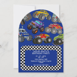 Convite Monster Truck Boys Birthday Invitation