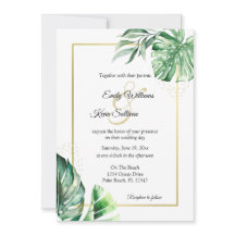 Monstera Botânica tropical e Dourado | Casamento