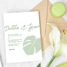 Monstera: Casamento Tropical Moderno - Folha Verde