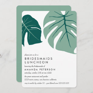 Convite Monstera Green   Bridesmaids Luncheon Wedding