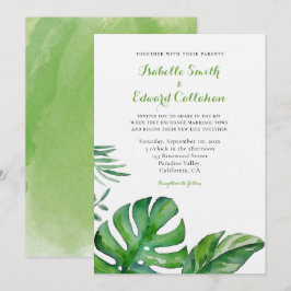 Convite Monstera Verde Tropical Deixa Casamento