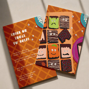 Convite Monstro de Doce Fofo Festa de Halloween Doces ou T