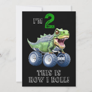 Convite Monstro do Dinossauro, caminhão personalizado de a