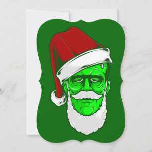 Convite monstro feio de natal santa claus frankenstein