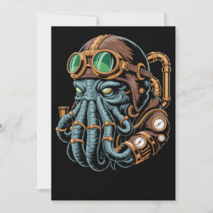 Convite monstro steampunk Cthulhu