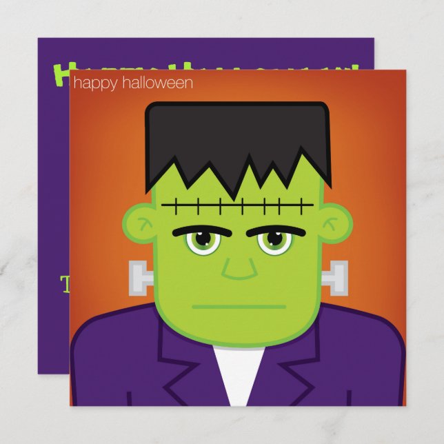 Convite Monstro verde (Frente/Verso)