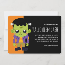 Convite Monstro verde de Frankenstein no Halloween