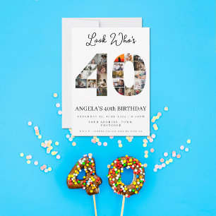 Convite montagem de fotos de aniversário de 40 anos olha q