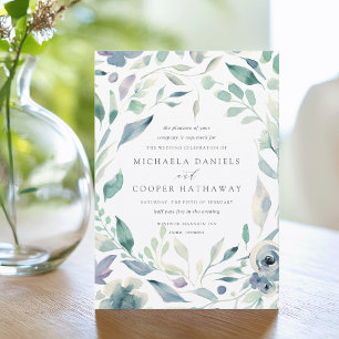 Convite Montanha Casamento Floral Primavera Watercolor