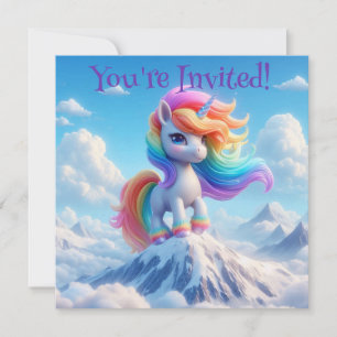 Convite Montanha Magic Rainbow Unicorn