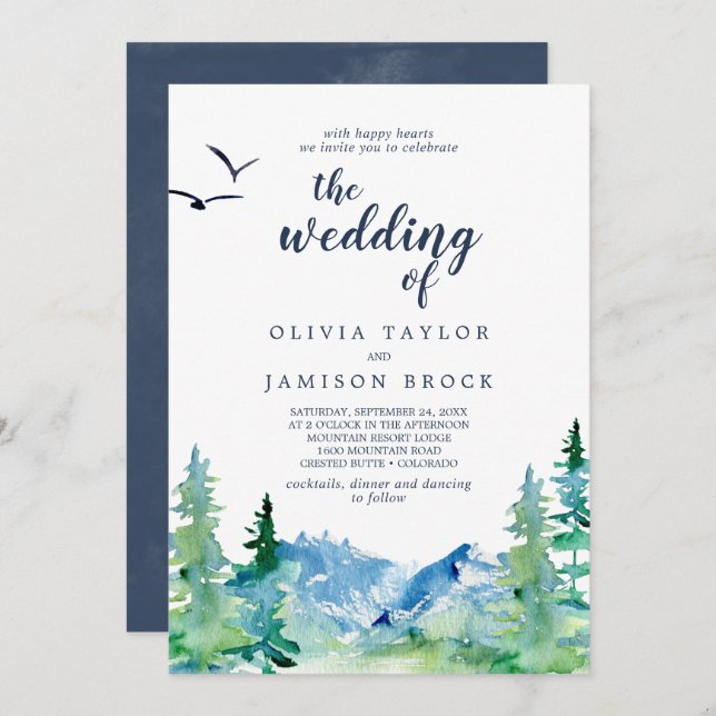 Convite Montanha Rocky Destino O Casamento De (Frente/Verso)