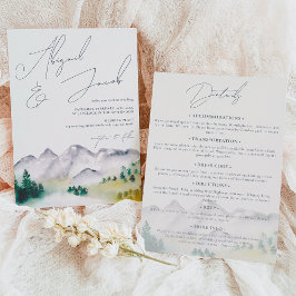Convite Montanha Rustic Boho Colorado em um único casament