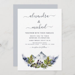 Convite Montanha Rustic Watercolor Casamento Verde