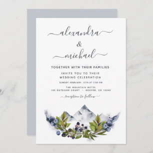 Convite Montanha Rustic Watercolor Casamento Verde