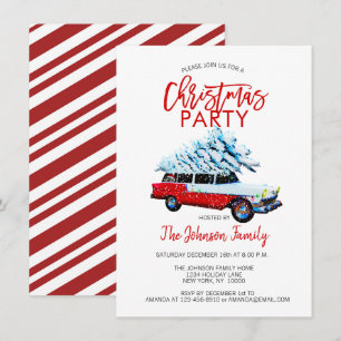 Convite Montanha Vermelha de Árvore da Estação de Natal