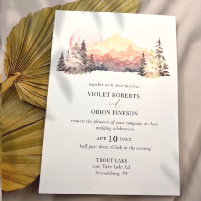 Convite Montanhas Desert Rustic Weditation (Criador carregado)