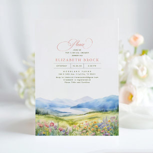 Convite Montanhas e Chá de panela Elegante de Flores Selva