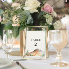 Convite Montanhas russas | Desert Wedding Table Number