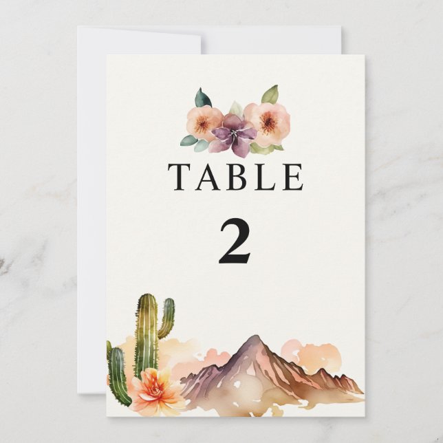 Convite Montanhas Rústicas | Número da Mesa de Casamento n (Frente)