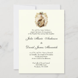 Convite Monte Carmel, Casamento Católico Elegante Clássico