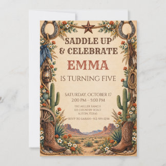 Convite Monte e Celebre Rustic Cowgirl Western
