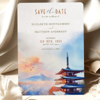 Monte Fuji Japão Chuerito Pagoda Salve a Data