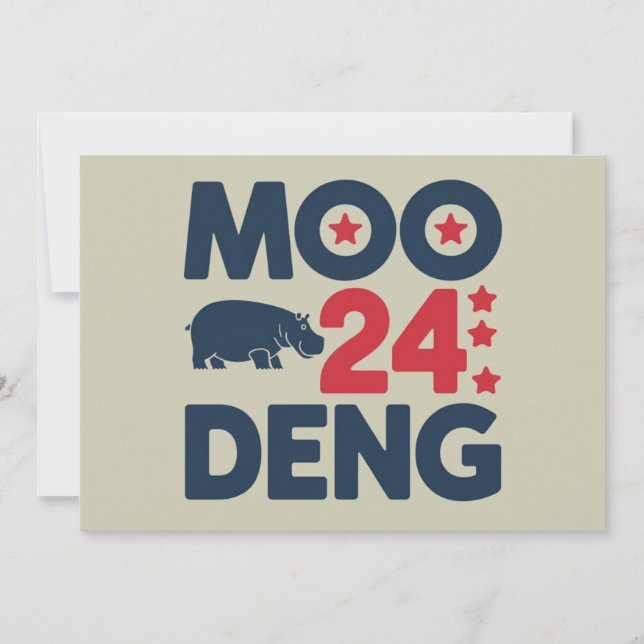 Convite Moo Deng 2024 Moo Deng Moo Deng Bebe Hipopótamo Fo (Frente)