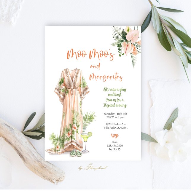 Convite Moo Moo e Margaritas Tropical Party (Criador carregado)