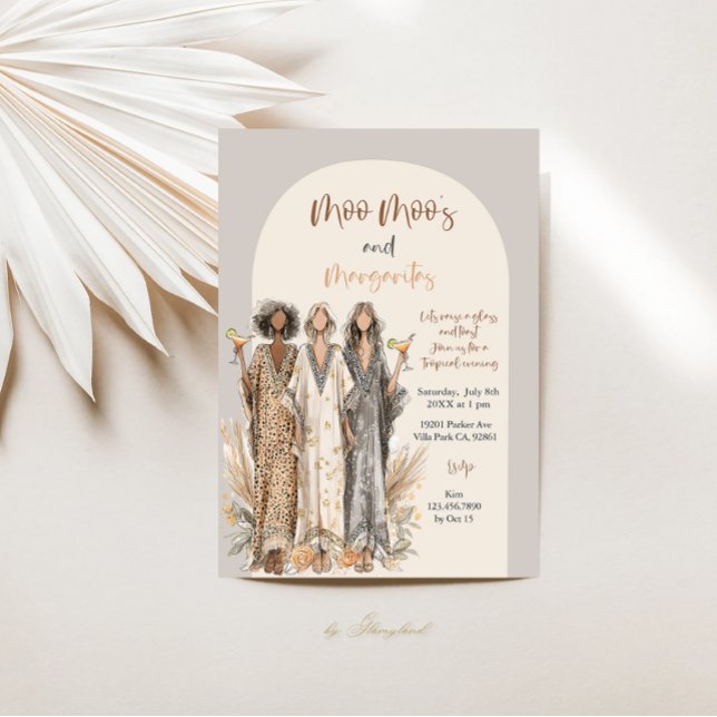 Convite Moo Moo's & Margaritas Estampa Animal (Criador carregado)