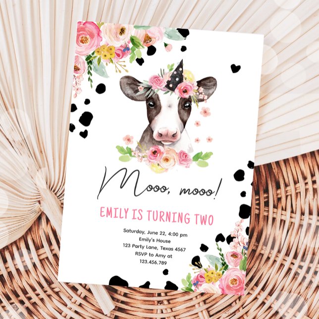 Convite Moo Vinha Fazenda Animais Segunda Festa de anivers (Criador carregado)