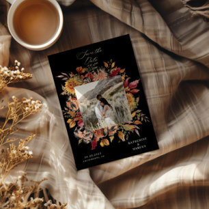 Convite Moody Autumn Elegant Floral Salvar a Data